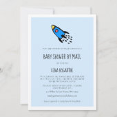 Schattig blauw raket Boy Baby shower per mail Kaart (Voorkant)