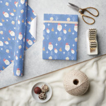 Schattig Blauw Roze Kerstman Vakantiepatroon