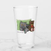 Schattig Blauw Schattig Grijs Beste Kat Moeder Moe Glas (Voorkant)