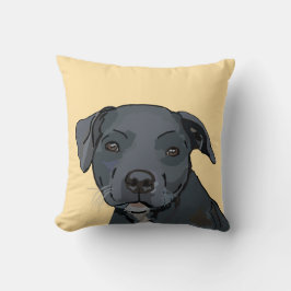 Schattig blauw staffy (beige) kussen