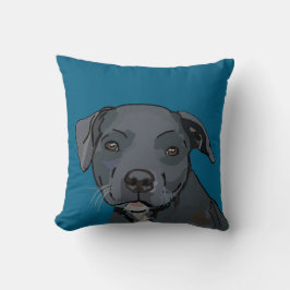 Schattig blauw staffy (blauw) kussen