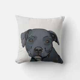Schattig blauw staffy (lichtgrijs) kussen