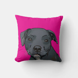 Schattig blauw staffy (roze) kussen