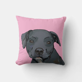 Schattig blauw staffy (roze) kussen
