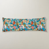 Schattig blauw turquoise paddenstoel schimmel patr lichaamskussen (Achterkant)