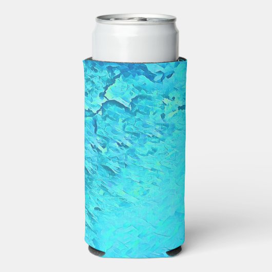 Schattig Blauw Waterverf Tropisch Oceaan Zomer The Seltzer Blikjeskoeler (Seltzer Achterkant)