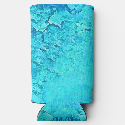 Schattig Blauw Waterverf Tropisch Oceaan Zomer The Seltzer Blikjeskoeler (Achterkant)