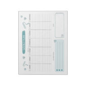 Schattig blauw-weekmodel voor flatpanel notitieblok (Linkerzijde)