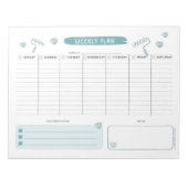 Schattig blauw-weekmodel voor flatpanel notitieblok (Voorkant)