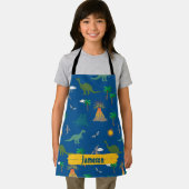 Schattig Blauw Wildlife Dinosaurus Patroon Geperso Schort (Insitu)