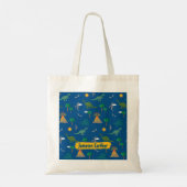 Schattig Blauw Wildlife Dinosaurus Patroon Geperso Tote Bag (Achterkant)