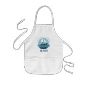 Schattig Blauw Zeilboot Kinder Schort (Voorkant)