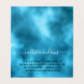 Schattig blauw zilver faux glitter visitekaartje (Binnenkant ongevouwen)