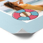 Schattig Blauw Zomer Meerdere Fotocollage Poster (Hoek)