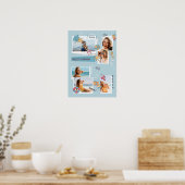 Schattig Blauw Zomer Meerdere Fotocollage Poster (Keuken)