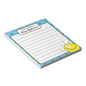 Schattig Blauw Zonneschijn Glimlach Gezicht Van Le Notitieblok (Schuin)