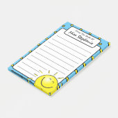 Schattig Blauw Zonneschijn Glimlach Gezicht Van Le Post-it® Notes (Schuin)