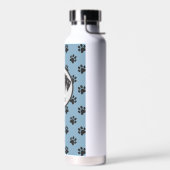 Schattig blauw, zwart poot print roestvrij staal waterfles (Links)