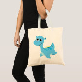 Schattig Blauwe Nessie Tote Bag (Voorkant (product))