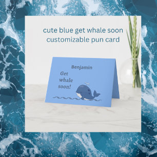schattig blauwe walvis krijgt snel grap kaart