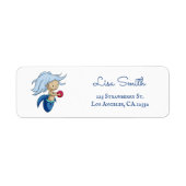 Schattig Blauwe Zeemeermin Bal Retouradres Etiket (Voorkant)