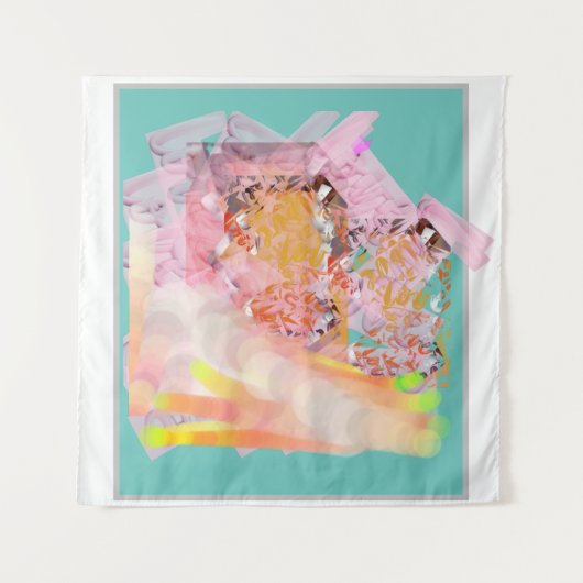 schattig blauwgroen blauw wandkleed (Voorkant (horizontaal))