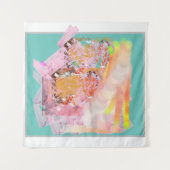 schattig blauwgroen blauw wandkleed (Voorkant)