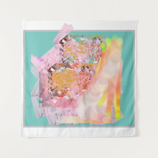 schattig blauwgroen blauw wandkleed (Voorkant)