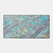 Schattig Blauwgroen Glitter Holografisch Opal Marm Bureaumat (Voorkant)