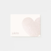 Schattig Bleek roze glitter hart Post-it® Notes (Voorkant)