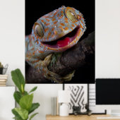Schattig blij vandaag gecko poster (Thuiskantoor)