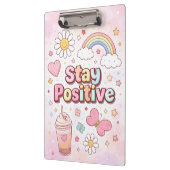 Schattig Blijf Positief Klembord – Pastel Esthetie (Links)