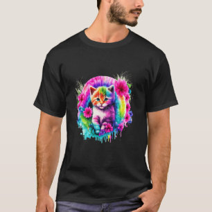 Schattig Bloem Kitty En Daisy Kitten Grappig Kleur T-shirt
