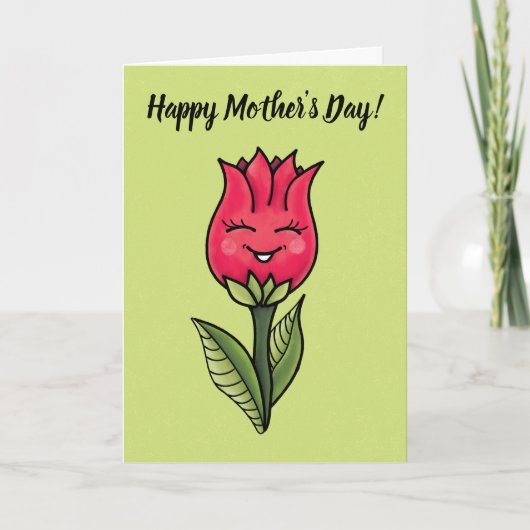 Schattig Bloem Moederdag Kaart (Voorkant)