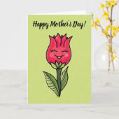 Schattig Bloem Moederdag Kaart (Gele Bloem)