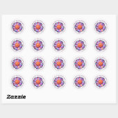 Schattig Bloem Paars Roze Blauw Madeliefje Vrouwen Ronde Sticker (Vel)