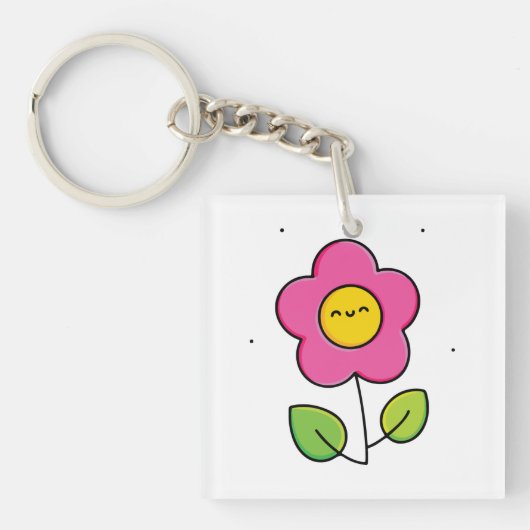 Schattig bloem sleutelhanger (voorkant)