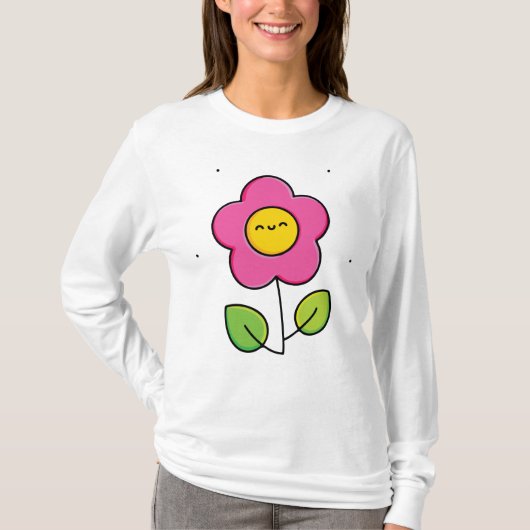 Schattig bloem t-shirt (Voorkant)