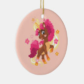 Schattig bloem unicorn keramisch ornament (Rechts)