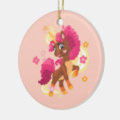 Schattig bloem unicorn keramisch ornament (Links)