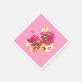 Schattig bloem unicorn servet (Hoek)