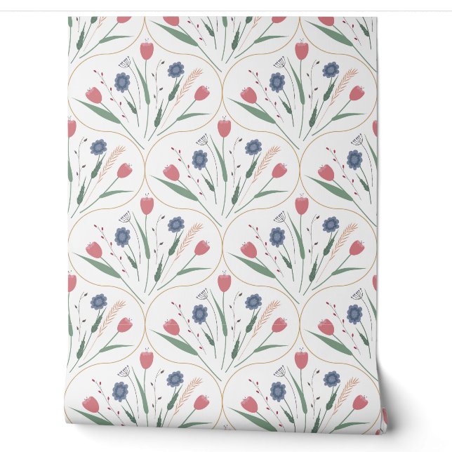 schattig bloemen patroon behang (Afrollen)