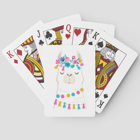 Schattig Bloemendesign Lama Pokerkaarten (Achterkant)