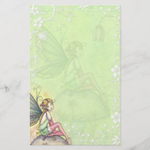 Schattig Bloemenelfje Fantasievol Schrijfpapier Briefpapier