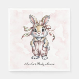 Schattig bloemenkonijn Meisje Baby Shower Servet