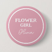 Schattig Bloemenmeisje gepersonaliseerd roze en wi Ronde Button 7,6 Cm (Voorkant)
