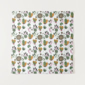 Schattig bloemenpatroon wandkleed (Voorkant)