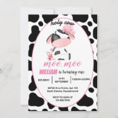 schattig bloemenroze Heilige Koe 1e Verjaardag Kaart (Voorkant)