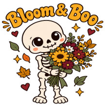 Schattig Bloemenskelet Bloei Boo Vrouwen