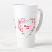 Schattig bloemhart Valentijnsdag Latte Mok (Rechterhoek)